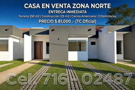 CASA EN VENTA A ESTRENAR - ZONA NORTE
