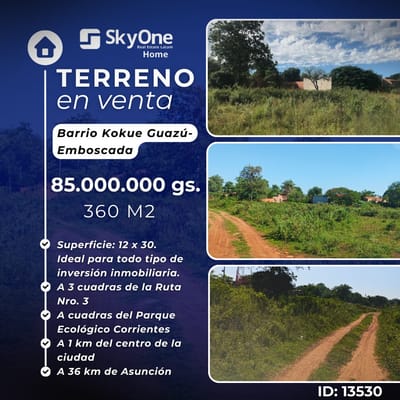 VENDO TERRENO EN EMBOSCADA