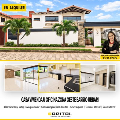 URBARI ALQUILO CASA PARA VIVIENDA U OFICINA