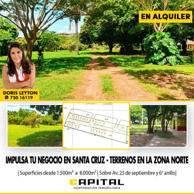 TERRENOS EN ALQUILER ZONA NORTE Y SEXTO ANILLO