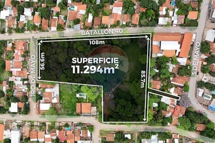 Vendo Terreno de 11,294 M2 en Villa Elisa Ya cuenta con Proyecto a desarrollar 