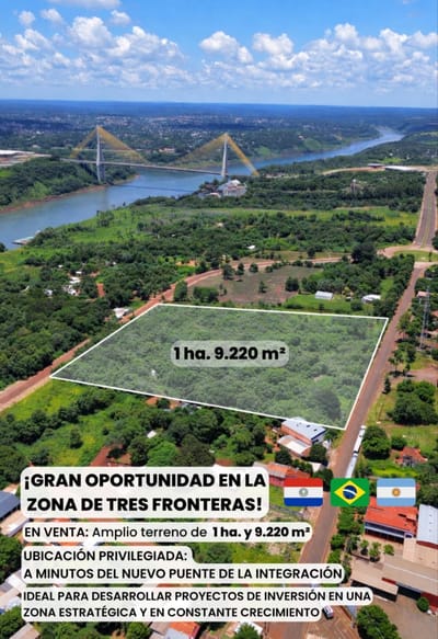 Terreno venta Triple Frontera Presidente Franco Alto Paraná 