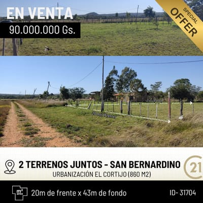 VENDO TERRENO EN URB. EL CORTIJO SAN BERNARDINO 860M2 