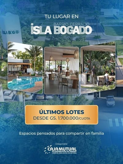 Lotes en venta en el barrio cerrado Isla Bogado – Luque.