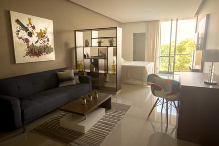 Suite en frente del centro empresarial