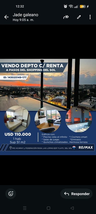 VENTA DEPARTAMENTO ZONA SHOPING DEL SOL