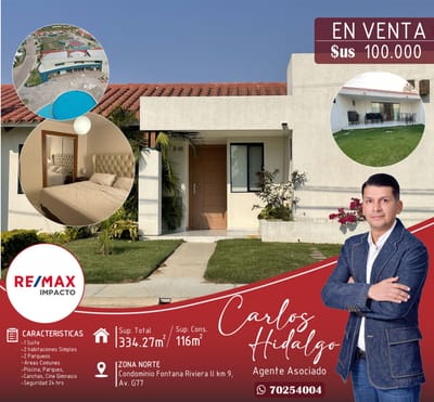 Casa en Venta en Condominio La Fontana Riviera II Z/ Norte