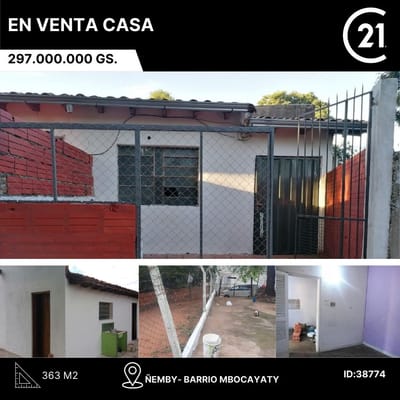 EN VENTA CASA EN ÑEMBY BARRIO MBOCAYATY