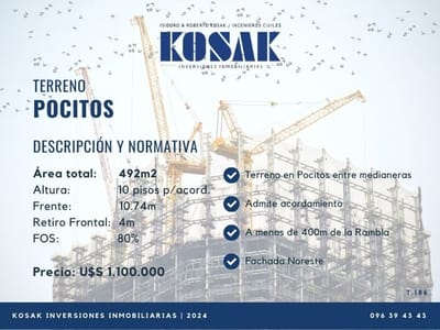 Terreno En Pocitos BAJÓ DE PRECIO!!