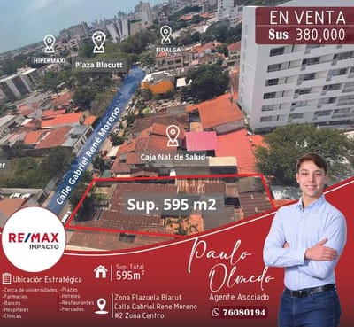 TERRENO EN VENTA CON UBICACIÓN ESTRATÉGICA Z/ CENTRO