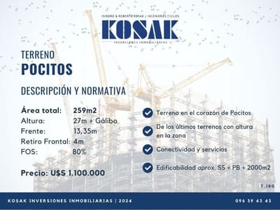 Terreno con altura en Pocitos