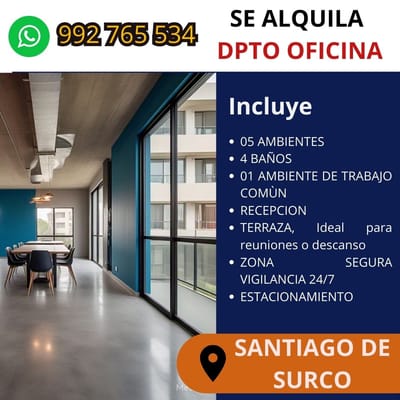 OFICINA 1ER PISO 158m² – Santiago de Surco