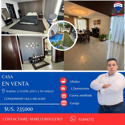 "Casa en Villa El Milagro, Zona Norte – Confort y Seguridad en Condominio"