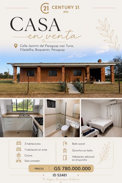 En venta Casa Familiar en Filadelfia/Chaco