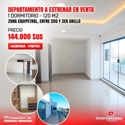 DEPARTAMENTO DE 1 DORMITORIO A ESTRENAR EN VENTA 