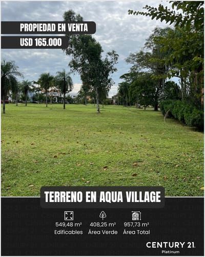 Vendo Precioso Terreno En Aqua Village