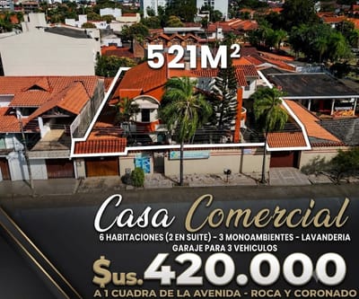 ¡OPORTUNIDAD DE INVERSIÓN EN SANTA CRUZ! Casa Comercial y Multifamiliar en Venta