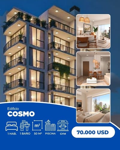 VENDO DEPARTAMENTO DE 1 DORMITORIO EN EDIFICIO COSMO. ASUNCION