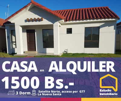 CASA DE 3 DORMITORIOS EN ALQUILER EN CONDOMINIO