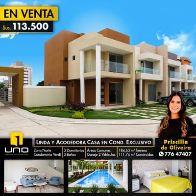 LINDA Y ACOGEDORA CASA EN CONDOMINIO