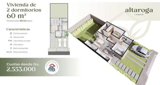 Venta de Casas a Pozo con Financiación Che Róga Porã en Altaroga - Luque