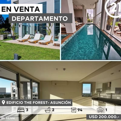 EN VENTA DEPARTAMENTO DE TRES DORMITORIOS EN EL EDIFICIO THE FOREST- ASUNCION