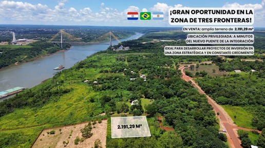 Vendo terreno en 3 Fronteras. Cerca del Puente de la Integracion