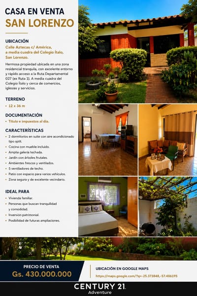 CASA EN VENTA | SAN LORENZO