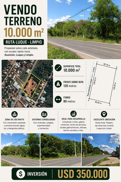 Terreno 1Ha en Luque
