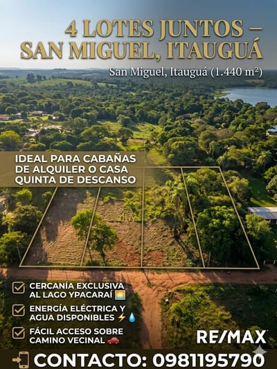4 TERRENOS JUNTOS - SAN MIGUEL ITAUGUA