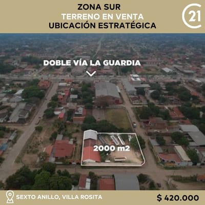 Terreno de 2000 mts2 Doble via la Guardia 6 anillo