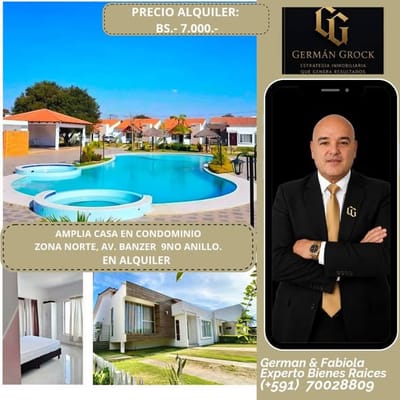 CASA AMOBLADA EN DE CONDOMINIO Z.NORTE EN ALQUILER 