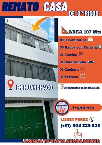  Remato Casa De 3°pisos Huanchaco 