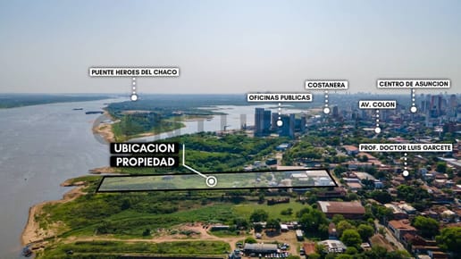 EN VENTA – Propiedad De 6.449 m² Sobre El Río En El Casco Histórico De Asunción