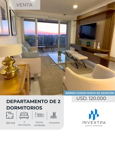 EN VENTA DEPARTAMENTO DE 2 DORMITORIOS CON COCHERA