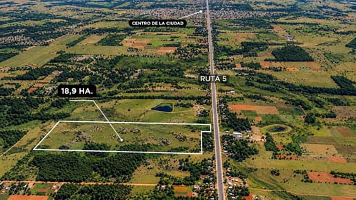 En venta amplio terreno sobre Ruta Nº5 en Yby Yau