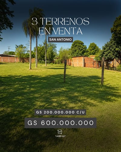 3 TERRENOS EN VENTA - SAN ANTONIO