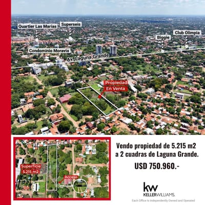 EN VENTA GRAN PROPIEDAD A DOS CUADRAS DE LAGUNA GRANDE