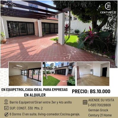 AMPLIA CASA EN ALQUILER BARRIO SIRARI, IDEAL PARA EMPRESAS DE TODO RURO