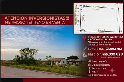 ATENCIÓN INVERSIONISTAS: Terreno en Urubó (Carretera)