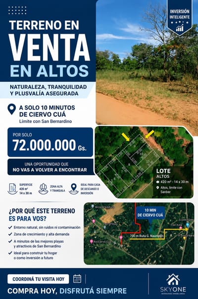 VENDO TERRENO EN ALTOS 