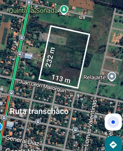 Vendo 2.6 hectáreas en Benjamin aceval a 1 cuadra de transchaco 