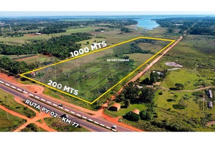 Terreno venta Juan E. O'leary 20 Hectáreas Alto Paraná 