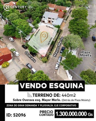 Vendo terreno en esquina ASUNCION - Sobre overava - Salvador del Mundo