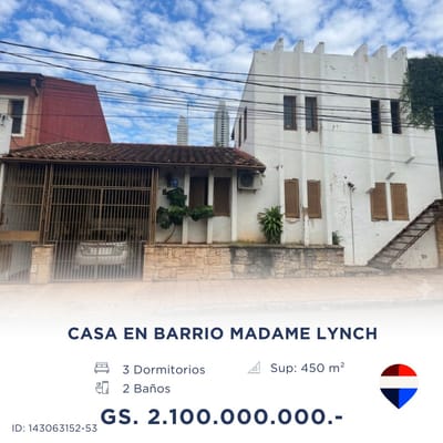 VENDO CASA A DEMOLER BARRIO MADAME LYNCH