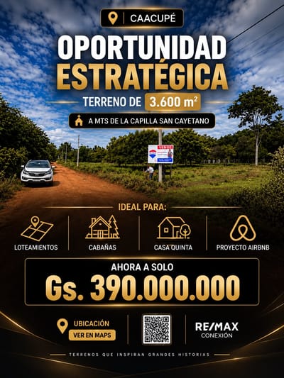 VENDO TERRENO EN CAACUPE