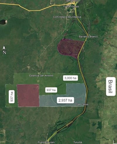 Vendo estancia con 7,686 Has. 2,484 m2 Chaco zona Puerto Guarani