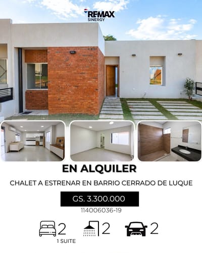 Alquilo Chalet A Estrenar En Condominio Cerrado Luque - Mora Cue
