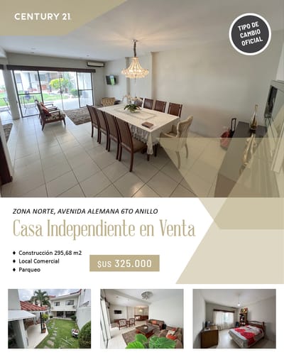 Casa independiente en Zona Norte, AVENIDA ALEMANA 6TO ANILLO