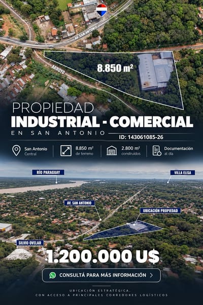 VENTA DE PROPIEDAD INDUSTRIAL  COMERCIAL EN SAN ANTONIO